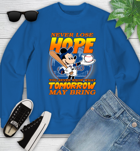 New York Mets MLB Baseball Mickey Disney Never Lose Hope Youth Sweatshirt 7