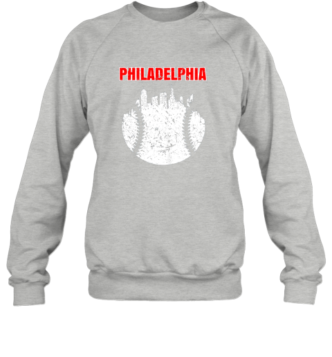 pk9o vintage philadelphia cityscape baseball retro sweatshirt 35 front sport grey