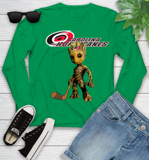 Carolina Hurricanes NHL Hockey Groot Marvel Guardians Of The Galaxy Youth Long Sleeve 6