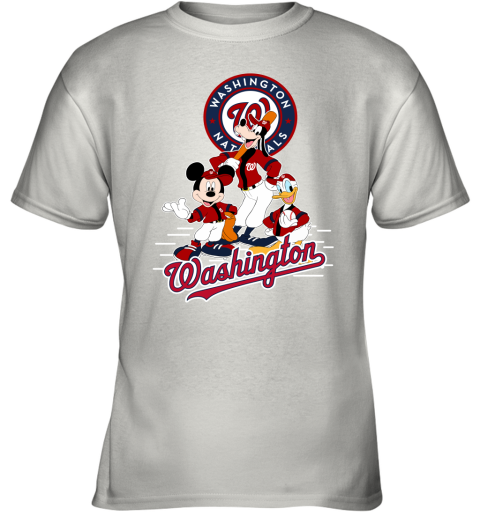 Washington Nationals Mickey Donald And Goofy Baseball Youth T-Shirt