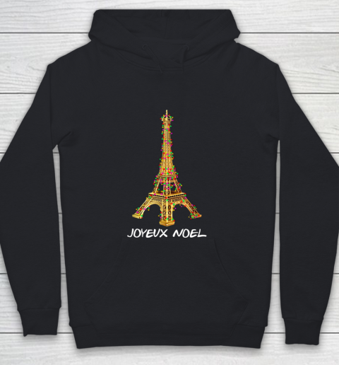 Joyeux Noel French Merry Christmas Eiffel Tower Youth Hoodie