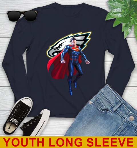 NFL Superman DC Sports Football Philadelphia Eagles Youth Long Sleeve 3
