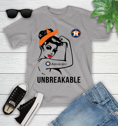 MLB Houston Astros Girl Unbreakable Baseball Sports Youth T-Shirt 12