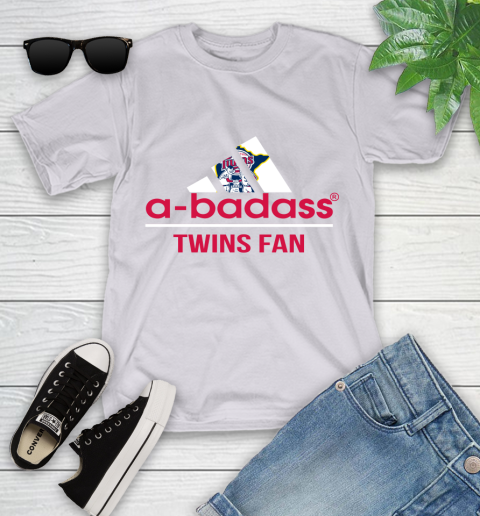 MLB A Badass Minnesota Twins Fan Adidas Baseball Sports Youth T-Shirt 4