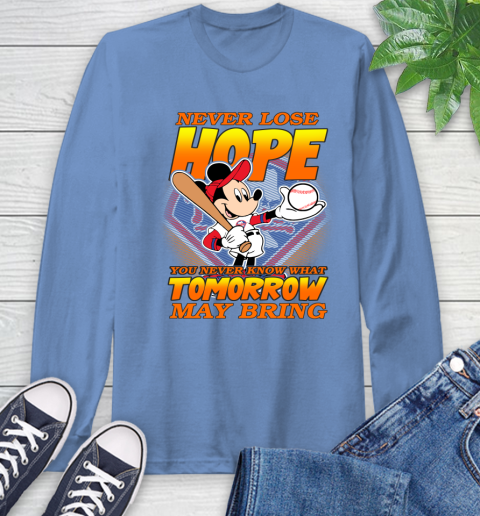 Philadelphia Phillies MLB Baseball Mickey Disney Never Lose Hope Long Sleeve T-Shirt 12