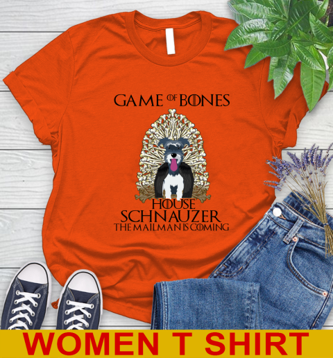Game of bones house schnauzer dog the mailman is coming tshirt 74
