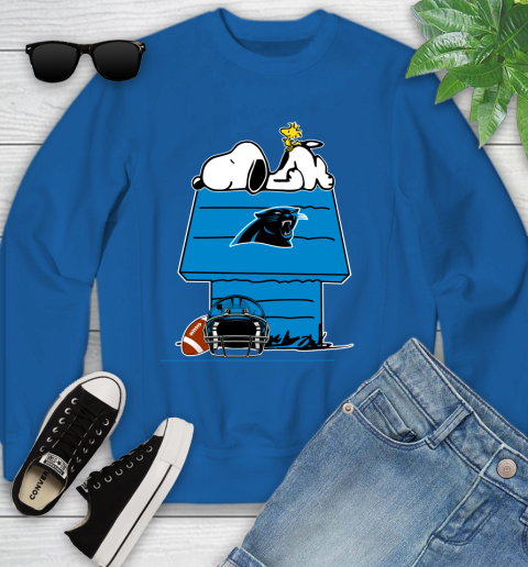 Carolina Panthers NFL Football Snoopy Woodstock The Peanuts Movie Youth Sweatshirt 8