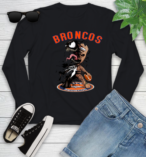 NFL Denver Broncos Football Venom Groot Guardians Of The Galaxy Youth Long Sleeve 2