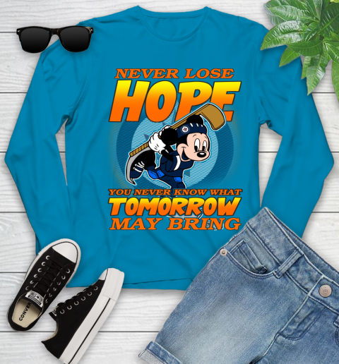 Winnipeg Jets NHL Hockey ootball Mickey Disney Never Lose Hope Youth Long Sleeve 8