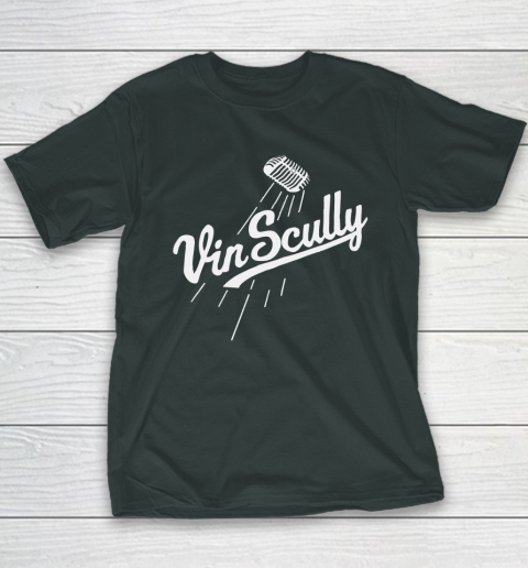 Vin Scully Microphone Youth T-Shirt 3