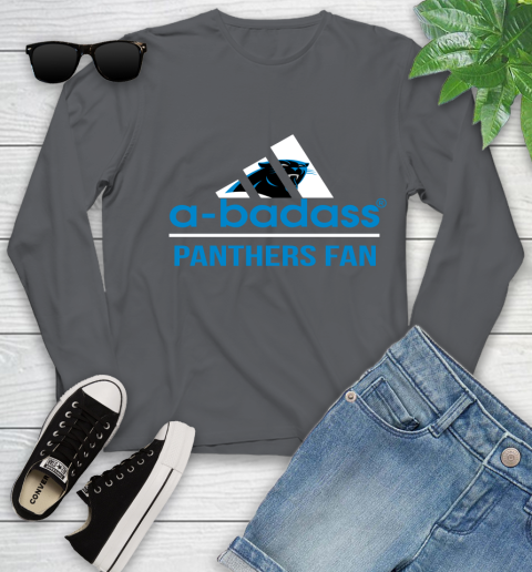 NFL A Badass Carolina Panthers Fan Adidas Football Sports Youth Long Sleeve 9