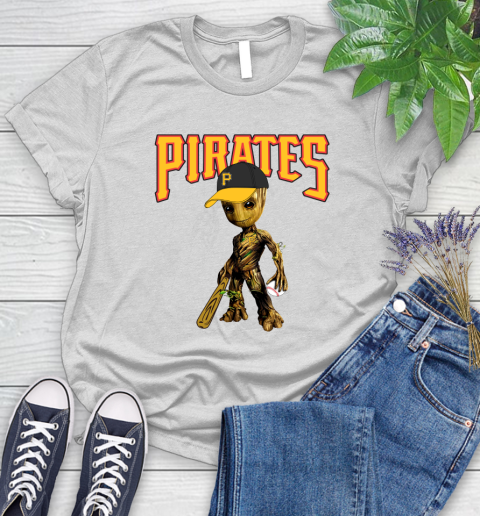 MLB Pittsburgh Pirates Groot Guardians Of The Galaxy Baseball Women's T-Shirt