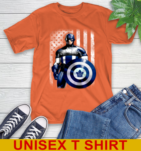 Toronto Maple Leafs NHL Hockey Captain America Marvel Avengers American Flag Shirt T-Shirt 4