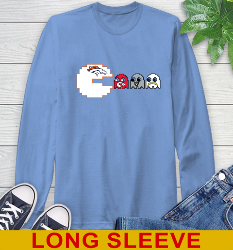 Denver Broncos NFL Football Pac Man Champion Long Sleeve T-Shirt 11