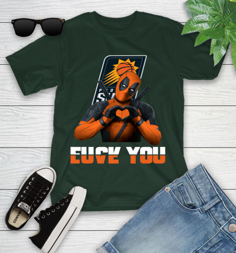 NBA Phoenix Suns Deadpool Love You Fuck You Basketball Sports Youth T-Shirt 5