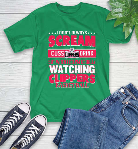 LA Clippers NBA Basketball I Scream Cuss Drink When I'm Watching My Team T-Shirt 7