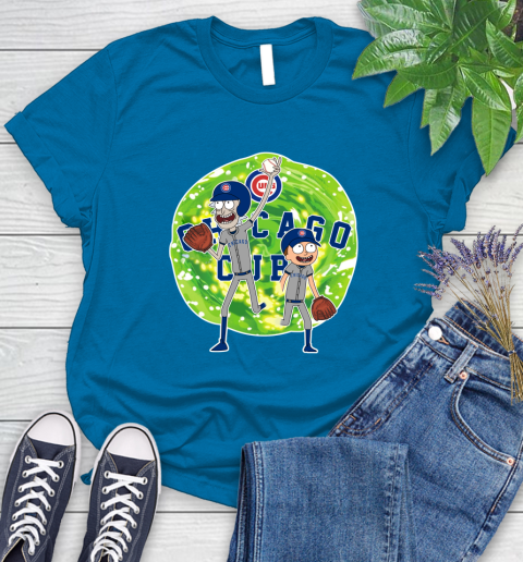 MLB Chicago Cubs Rick And Morty Baseball Sports Women's T-Shirt 7