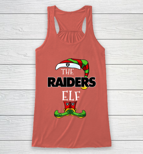 Oakland Raiders Christmas ELF Funny NFL Racerback Tank 3