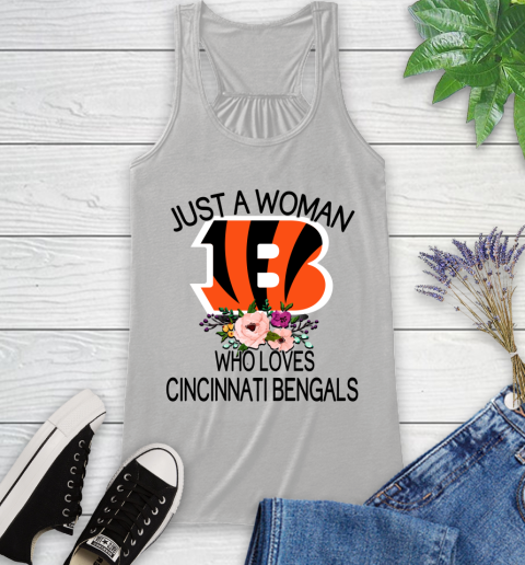 NFL Just A Woman Who Loves Cincinnati Bengals Football Sports Racerback Tank