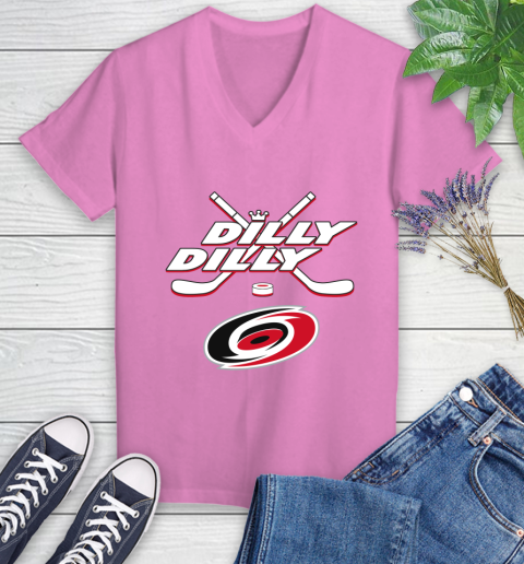 NHL Carolina Hurricanes Dilly Dilly Hockey Sports Women's V-Neck T-Shirt 14