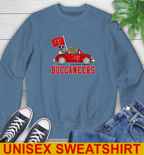 NFL Football Tampa Bay Buccaneers Darth Vader Baby Yoda Driving Star Wars Shirt Sweatshirt 8