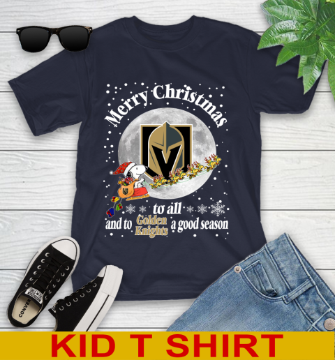 Vegas Golden Knights Merry Christmas To All And To Golden Knights A Good Season NHL Hockey Sports Youth T-Shirt 2