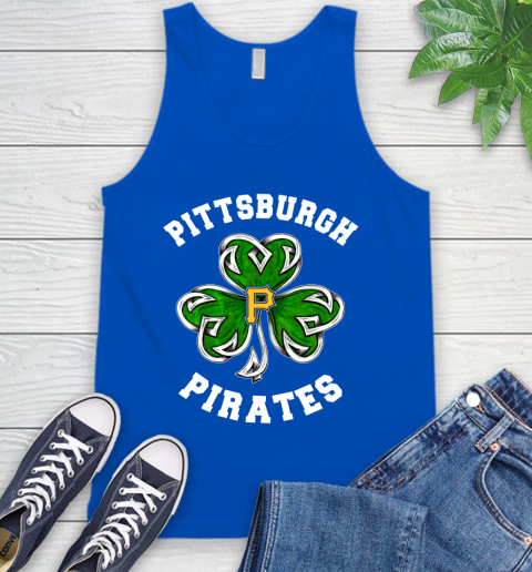 MLB Pittsburgh Pirates Three Leaf Clover St Patrick's Day Baseball Sports Tank Top 4