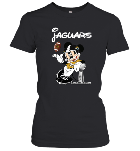 Mickey Jaguars Taking The Super Bowl Trophy Football Women's T-Shirt