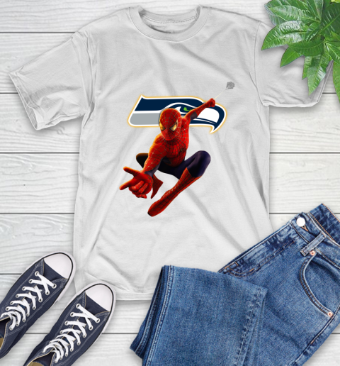 NFL Spider Man Avengers Endgame Football Seattle Seahawks T-Shirt