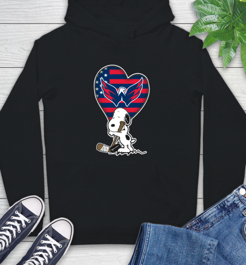 Washington Capitals NHL Hockey The Peanuts Movie Adorable Snoopy Hoodie 2
