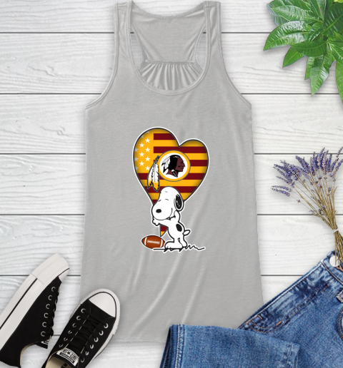 Washington Redskins NFL Football The Peanuts Movie Adorable Snoopy Racerback Tank