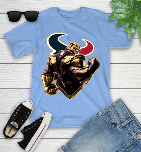 NFL Thanos Avengers Endgame Football Sports Houston Texans Youth T-Shirt 11