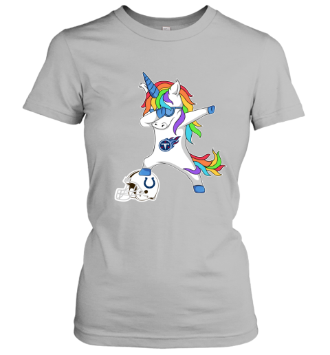 Football Dabbing Unicorn Steps On Helmet Tennessee Titans Women's T-Shirt
