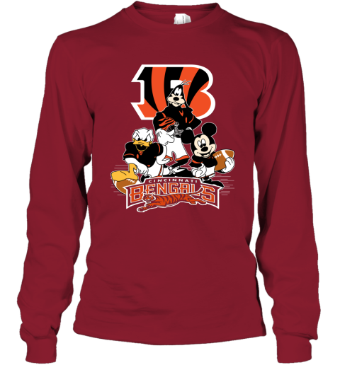 NFL Team Apparel Youth Cincinnati Bengals Cover 2 Long Sleeve T-Shirt