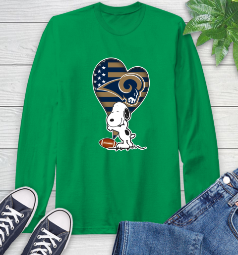 Los Angeles Rams NFL Football The Peanuts Movie Adorable Snoopy Long Sleeve T-Shirt 7