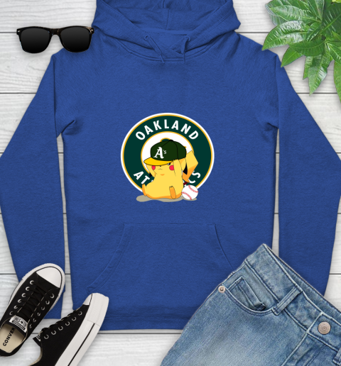 MLB Pikachu Baseball Sports Oakland Athletics Youth Hoodie 9