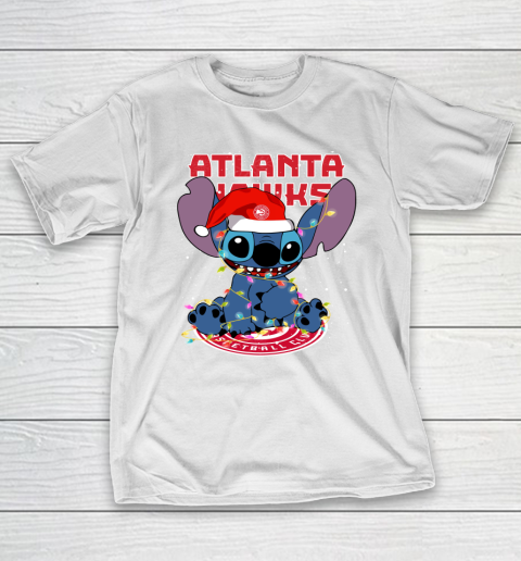Atlanta Hawks NBA noel stitch Basketball Christmas T-Shirt