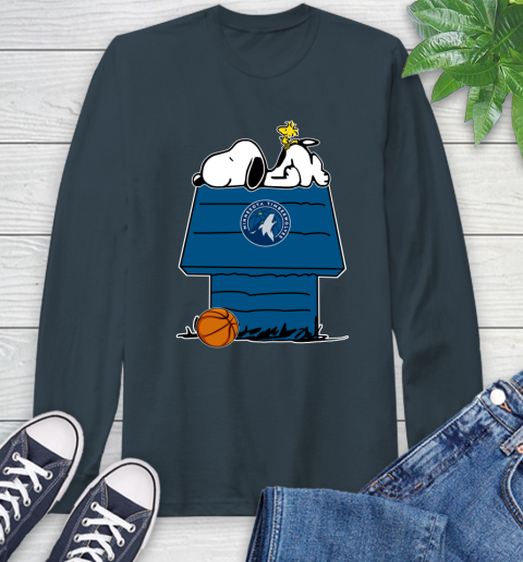 Minnesota Timberwolves NBA Basketball Snoopy Woodstock The Peanuts Movie Long Sleeve T-Shirt 8