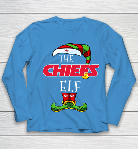 Kansas City Chiefs Christmas ELF Funny NFL Youth Long Sleeve 5