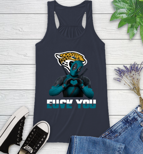 NHL Jacksonville Jaguars Deadpool Love You Fuck You Football Sports Racerback Tank 10