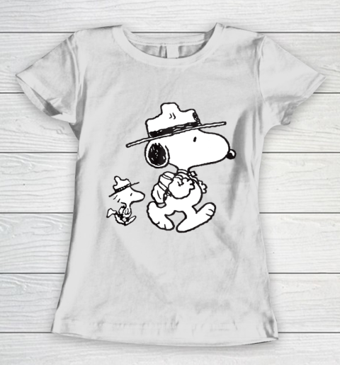 Funny Snoopy Woodstock Camping Women's T-Shirt