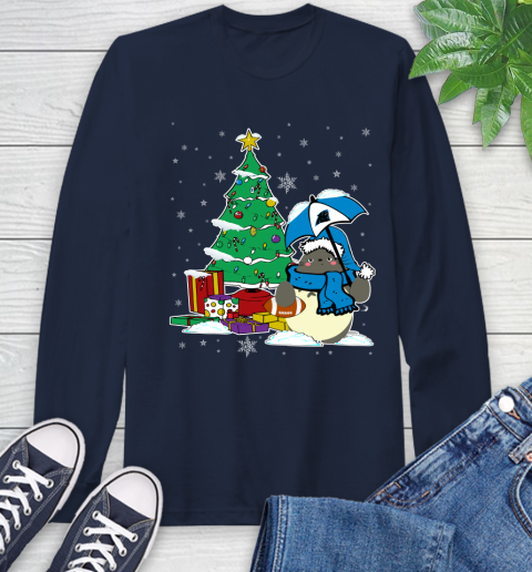 Carolina Panthers NFL Football Cute Tonari No Totoro Christmas Sports Long Sleeve T-Shirt 3