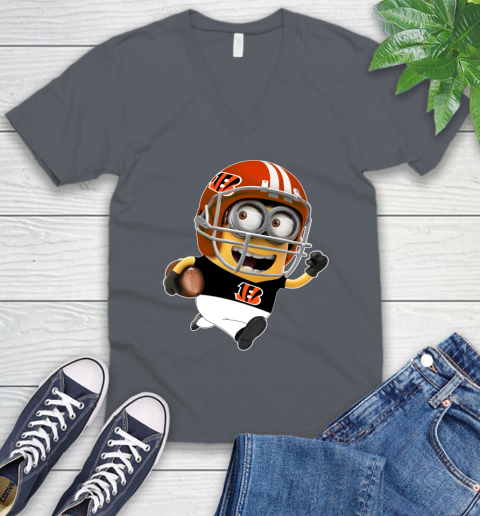 NFL Cincinnati Bengals Minions Disney Football Sports V-Neck T-Shirt 5