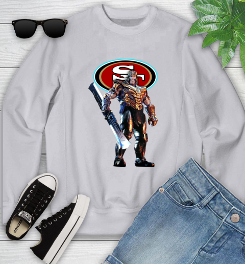 NFL Thanos Gauntlet Avengers Endgame Football San Francisco 49ers Youth Sweatshirt 4
