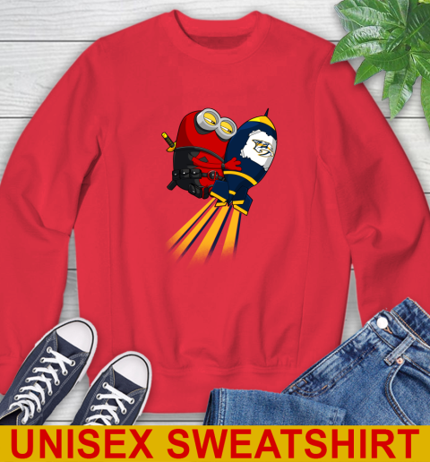 NHL Hockey Nashville Predators Deadpool Minion Marvel Shirt Sweatshirt 12