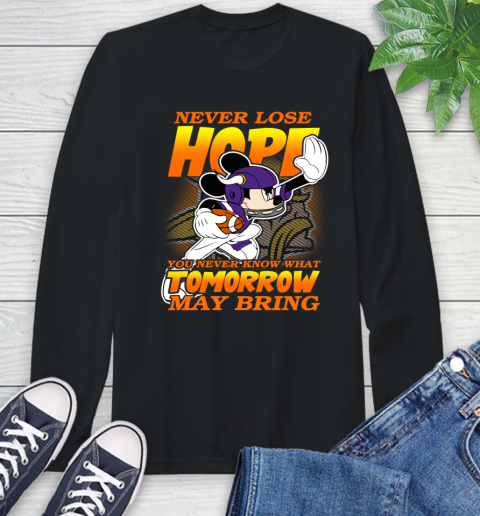 Minnesota Vikings NFL Football Mickey Disney Never Lose Hope Long Sleeve T-Shirt