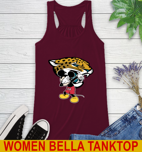 Jacksonville Jaguars NFL Football Dabbing Mickey Disney Sports Racerback Tank 3