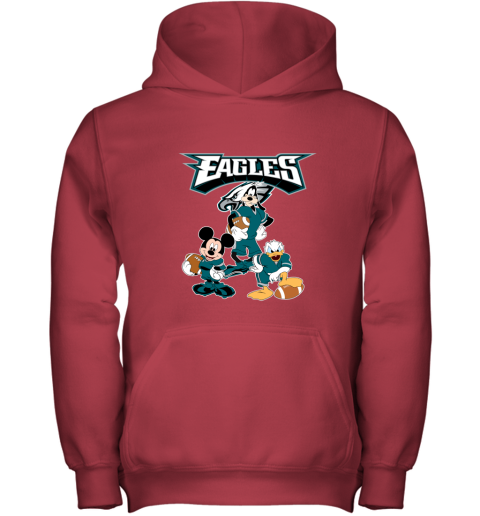 Mickey Donald Goofy The Three Philadelphia Eagles Football Shirts Youth  Hoodie 