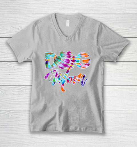 Dog Mom Shirt Tie Dye Dog Mom Apparel for Women Dog Lover Gifts Paw V-Neck T-Shirt 3