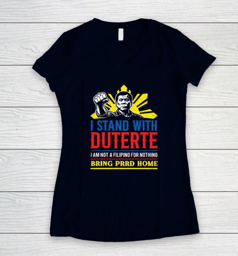 Support Duterte – Stand with Duterte Against ICC Charges Women's V-Neck T-Shirt 2